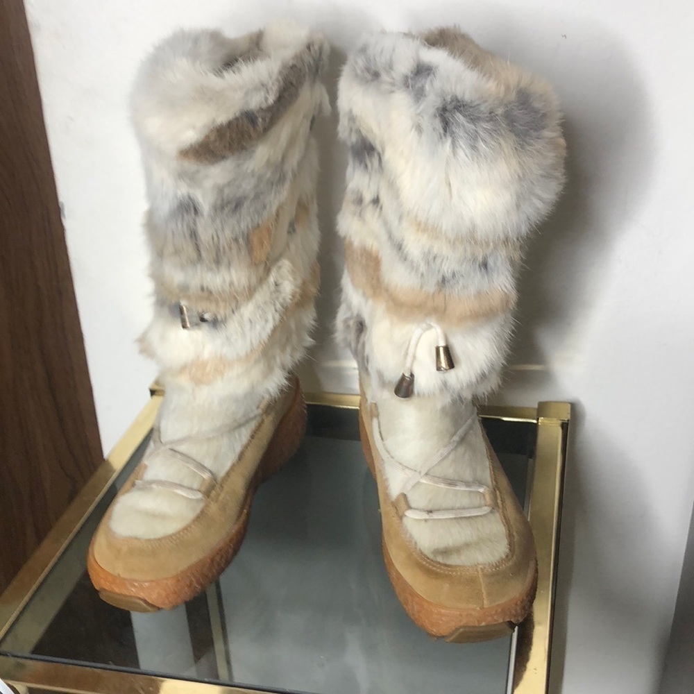 Oscar sport rabbit fur boots size 36 (5.5)